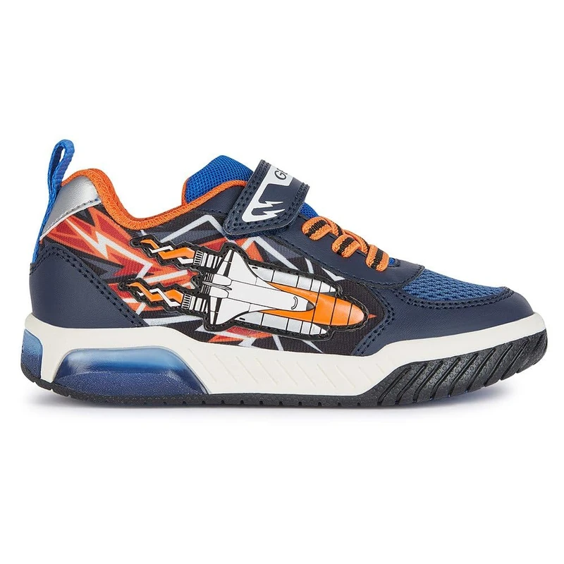 Geox Boys' J Inek Boy B Trainers, Navy Orange, 1.5 UK - Image 1