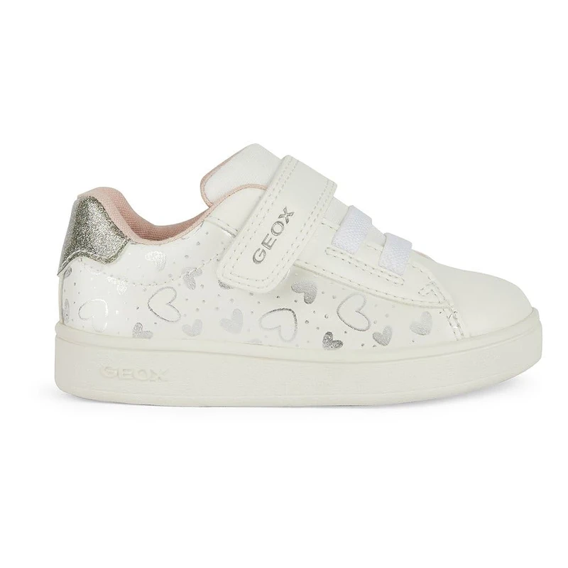 Geox Girls' B Eclyper Girl A Trainers, White Silver, 7.5 UK