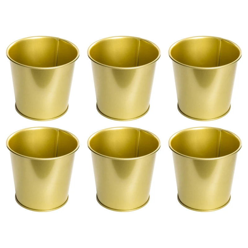 IKEA Daidai Brass Gold Metal Plant Pots - Set of 6 (9cm) - Image 1
