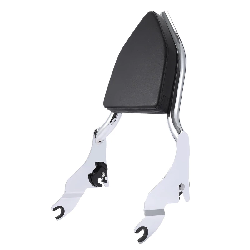 Bravema Detachable Sissy Bar Backrest, Motorcycle Rear Passenger Backrest Cushion Pad Fit for Harley Touring Street Glide Road Glide Road King 2009-2022 (Silver)