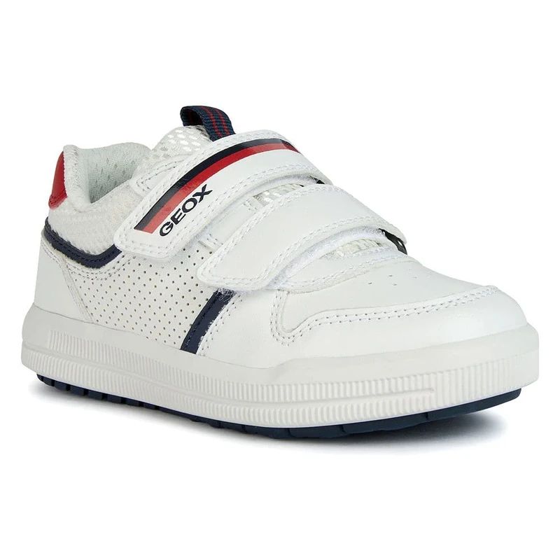 Geox J Arzach Boy A Sneaker, White Navy, 6.5 UK