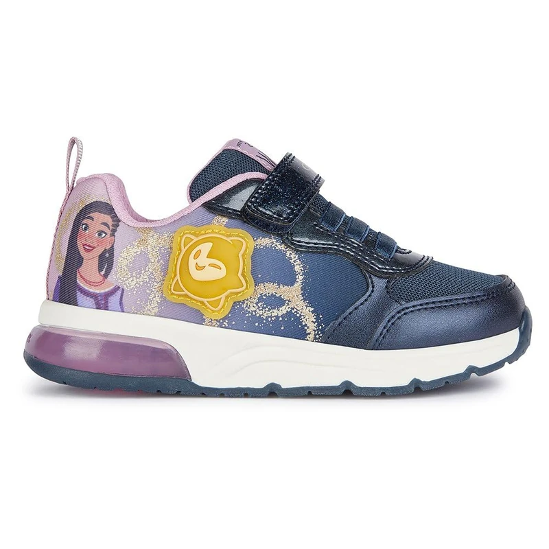 Geox Girls' J Spaceclub Girl A Trainers, Navy Lavender, 1.5 UK
