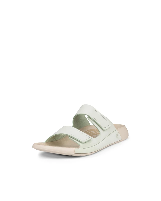 ECCO Women's Cozmo Two Band Slide Sandal, Matcha Nubuck, 3.5/4 UK