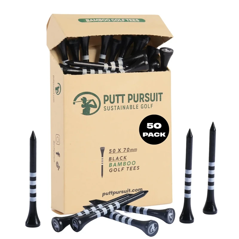 Putt Pursuit 70mm Bamboo Golf Tees - Biodegradable Packs