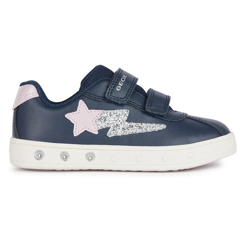 Geox J Skylin Girl A Girls' Trainers, Navy Pink, 6.5 UK