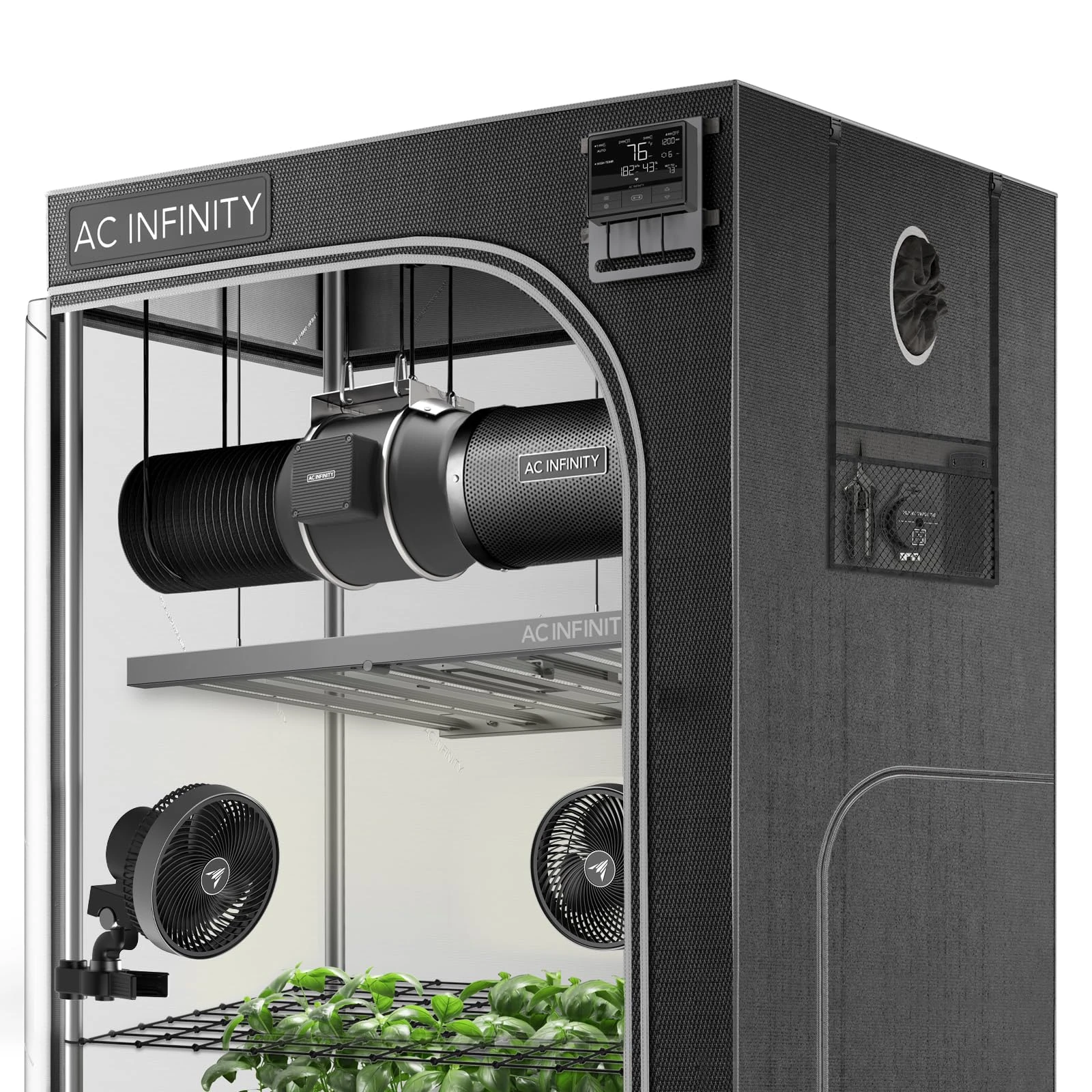 AC Infinity Advance Grow System PRO 5x5, 6-Plant Kit 150x150x200cm, WiFi-Integrated Grow Tent Kit, Dynamic Ventilation, Circulation, and LM301H EVO LED Lighting Control, 2000D Mylar Grow Tent