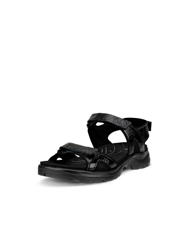 ECCO Womens Yucatan 2.0 Sport Sandal, Black Patent, 4-4.5