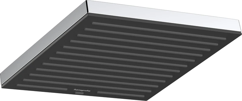 hansgrohe Pulsify E - Water-Saving Head Shower 5,5 l/min (EcoSmart+), Shower Head Square (260 x 260 mm), Rainfall Shower Head 1 Spray for Wall or Ceiling mounting, Anti-limescale, Chrome, 24333000