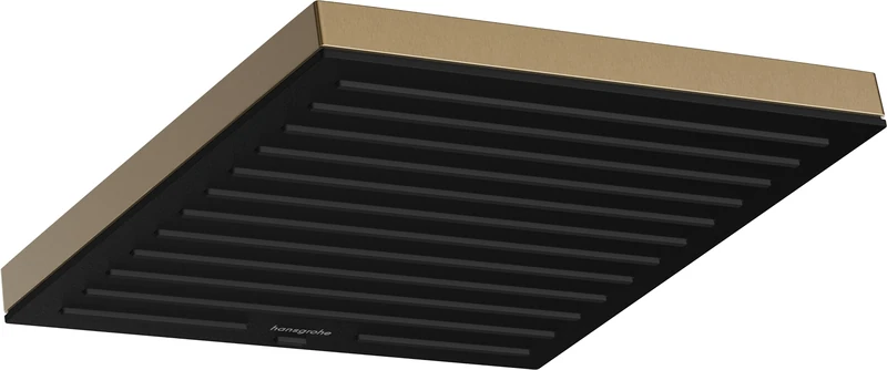 hansgrohe Pulsify E - Water-Saving Head Shower 5,5 l/m (Ecosmart+), Shower Head Square (260X260Mm), Rainfall Shower Head 1 Spray For Wall/Ceiling Mounting, Anti-Limescale, Brushed Bronze, 24333140