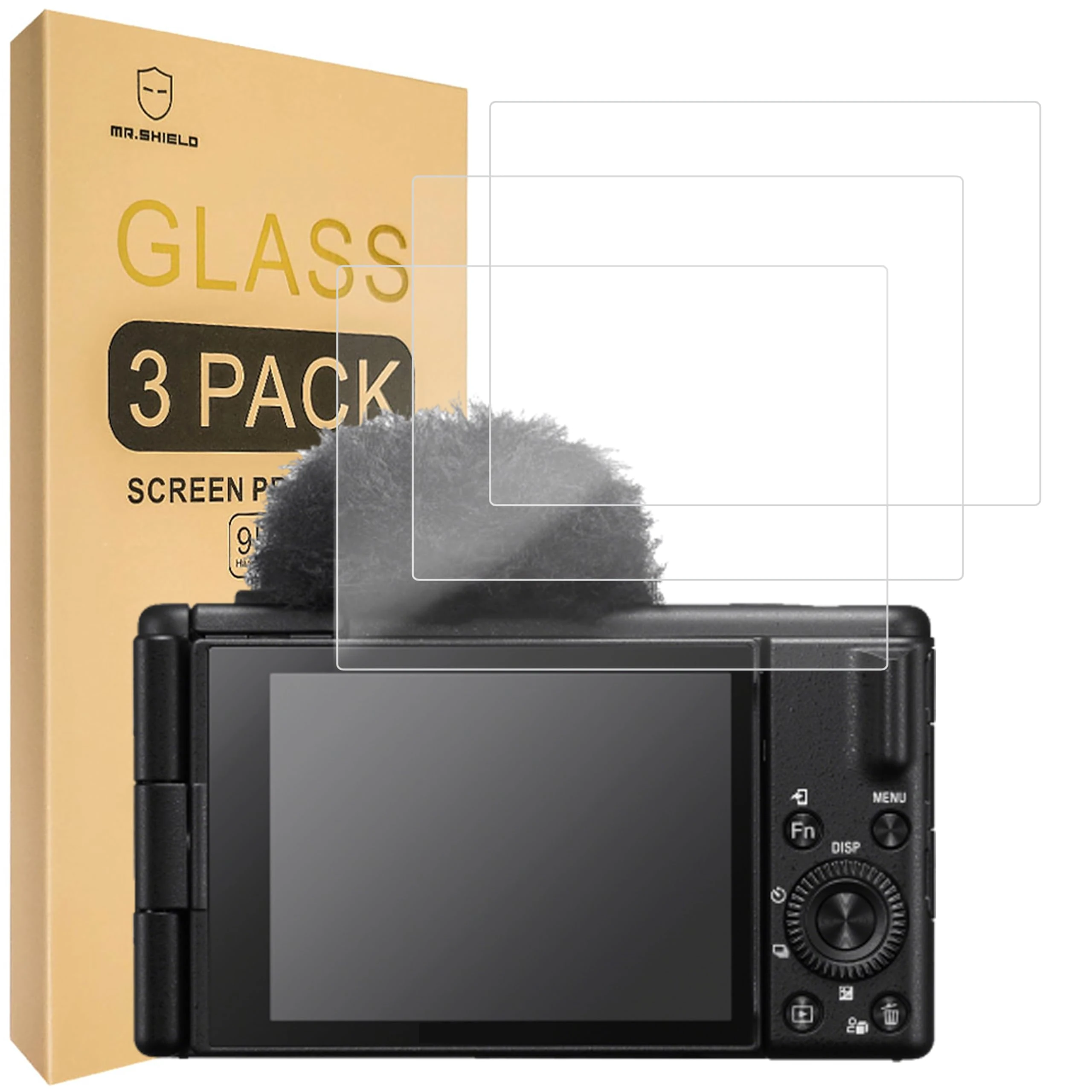 Mr.Shield Screen Protector For Sony ZV-1II / ZV-1 II / ZV1II Camera [Tempered Glass] [9H Hardness] [3-Pack] Screen Protector