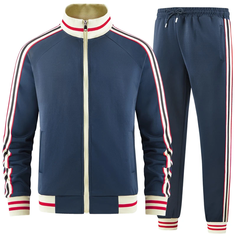 dioxoib Men Track Suits Sets Long Sleeve Full-zip Sweatsuit Active Jackets and Pants 2 Piece Outfits, Ai-tz006, XX-L