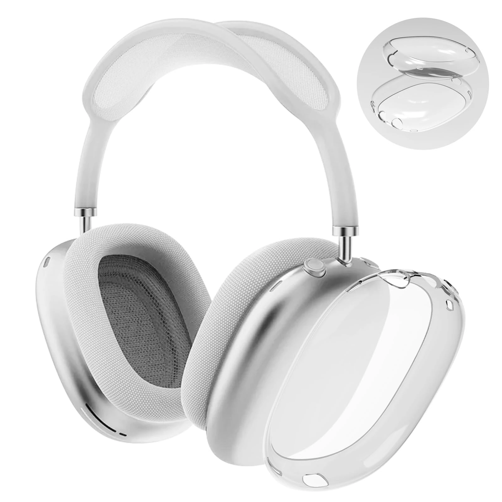 Ainiv Protective Case Compatible with Airpods Max, 2 Pack Soft TPU Anti-Scratch Skin Cover for Airpods Max, Shockproof Accessories for AirPods Max Headphones (Crystal Clear)