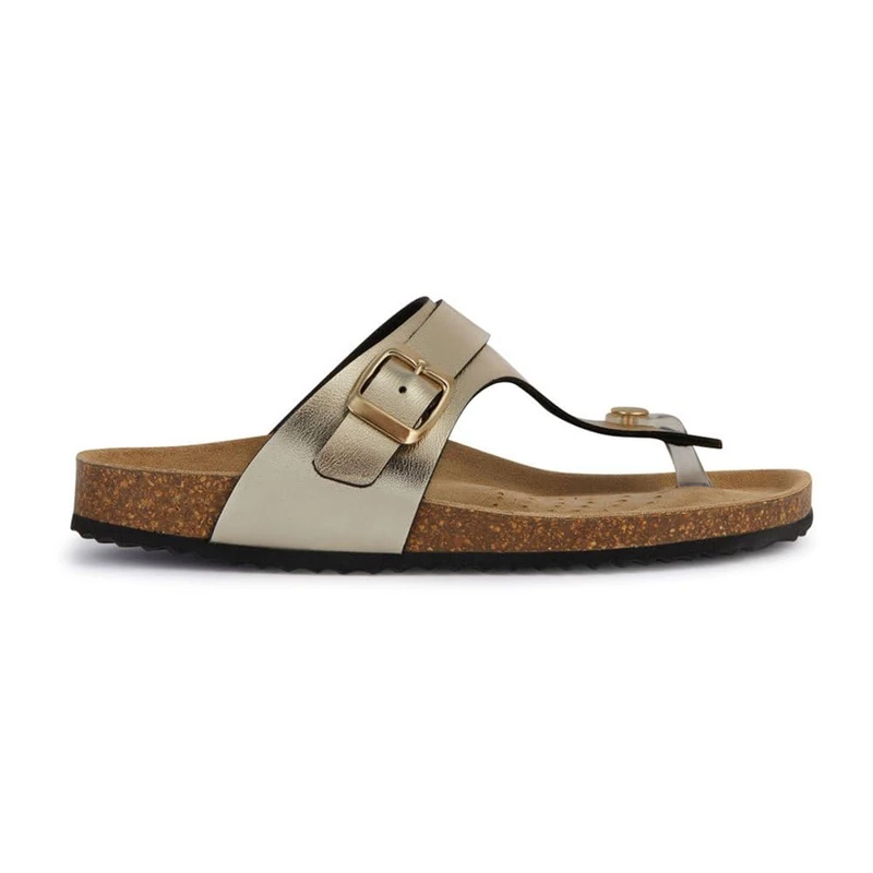 Geox Women's D Brionia K Flip flop, Gold, 5 UK