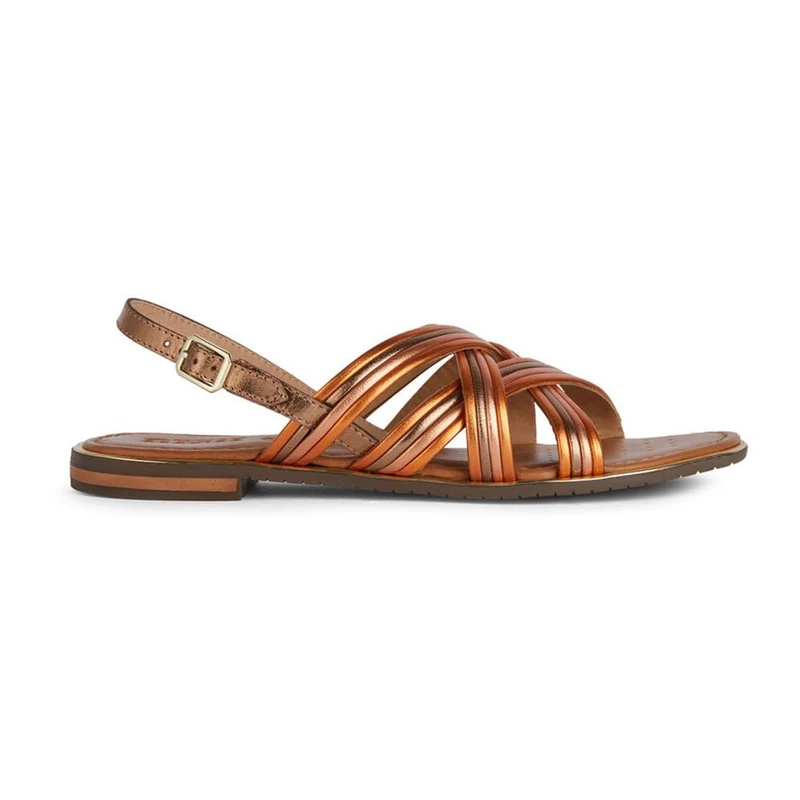 Geox Girls' D Sozy Plus G Flat Sandals, Lt Bronze Orange, 37.5 EU