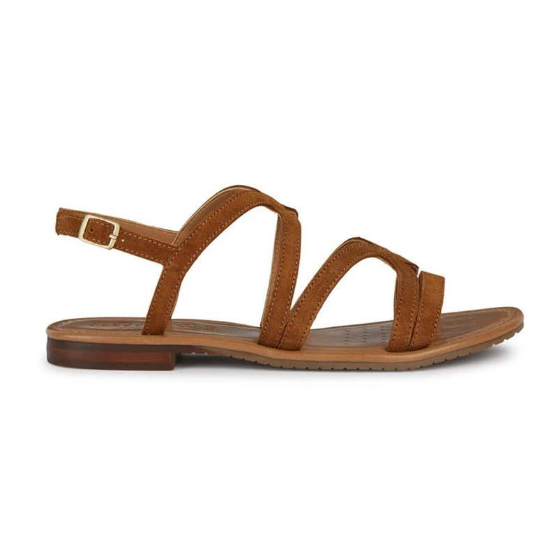 Geox Women's D Sozy S G Flat Sandals, Cognac, 5 UK
