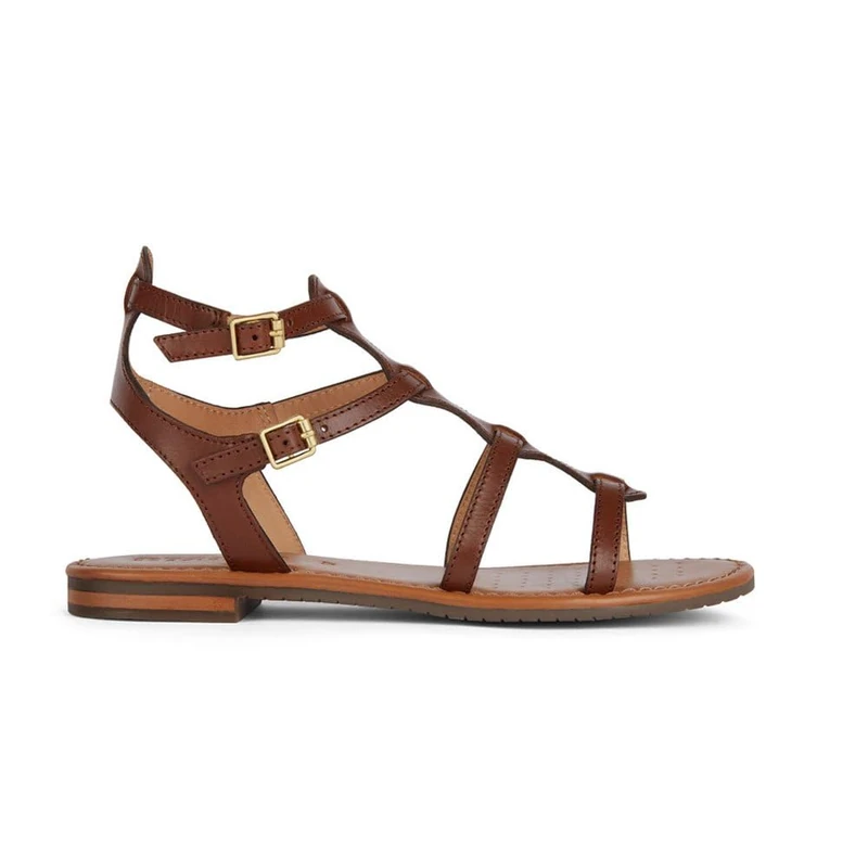Geox Women's D Sozy S B Flat Sandal, Brown, 3 UK