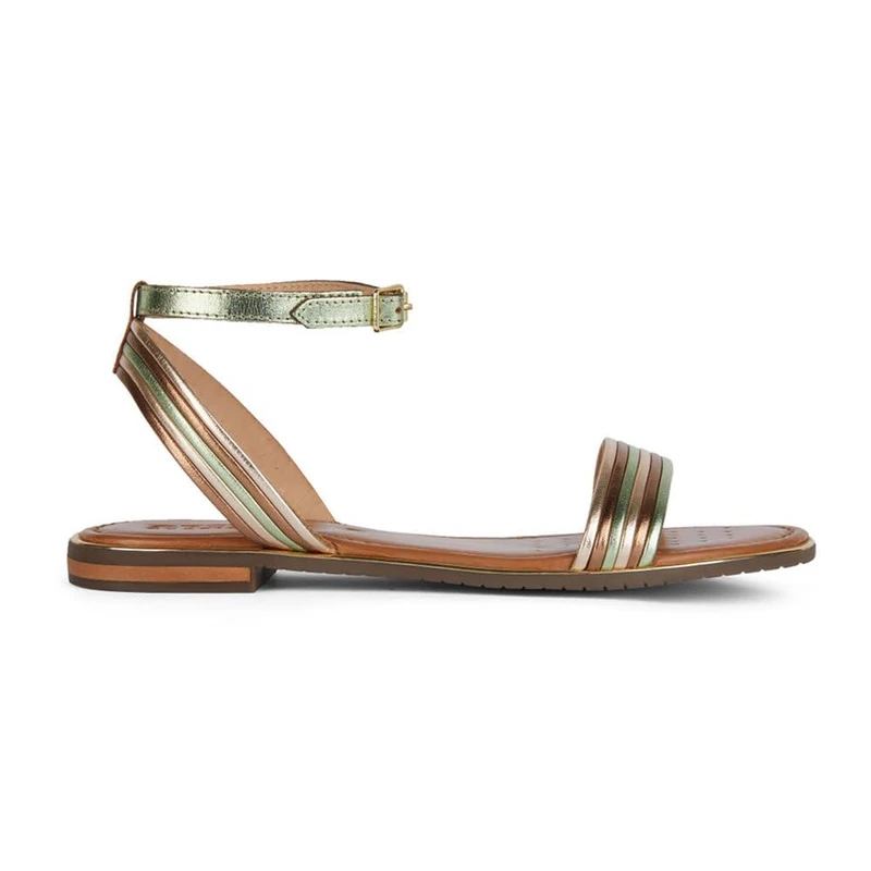 Geox Women's D Sozy Plus FFlat Sandal, Sage Lt Gold, 7 UK