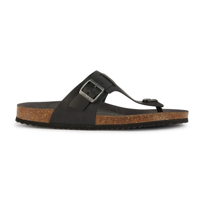 Geox Men's U Sandal Ghita DFlip-Flop, black, 7 UK