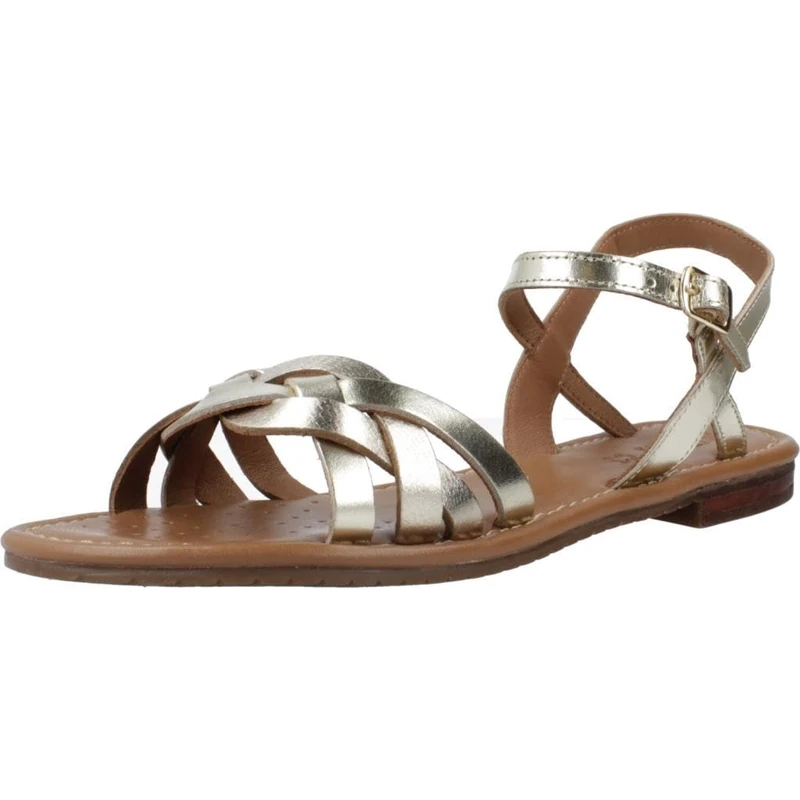 Geox Girls' D Sozy S B Flat Sandal, Gold, 38.5 EU