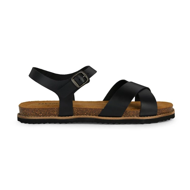 Geox Girls' D Leuca DFlat Sandal, black, 4 UK - Image 1