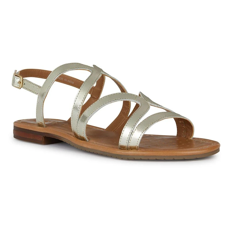 Geox Women's D Sozy S Y Flat Sandals, Gold, 6 UK