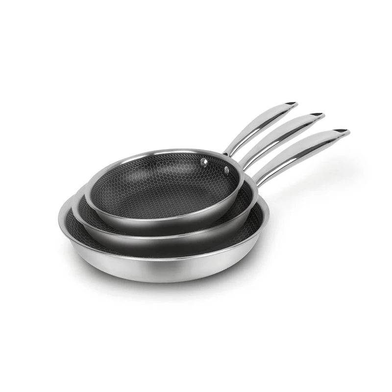 Qulinart by Brandt - The Frying pan with Non-Stick Coating is Suitable for All Types of cookers, Including Induction, Without PFOA and lid (Triply, 20, 24 and 28 cm)