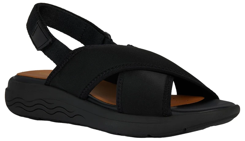 Geox Women's D Spherica Ec5 D Sports Sandal, Black, 7.5 UK