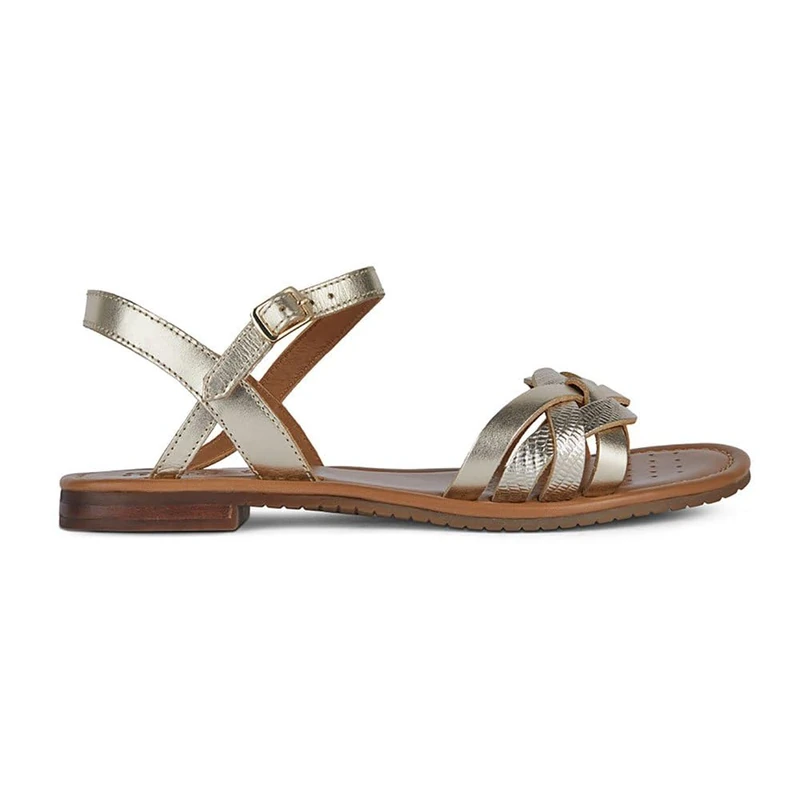 Geox Women's D Sozy S B Flat Sandal, Gold, 6.5 UK