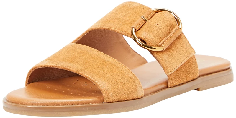 Geox Women's D Naileen A Flat Sandal, Cognac, 6 UK