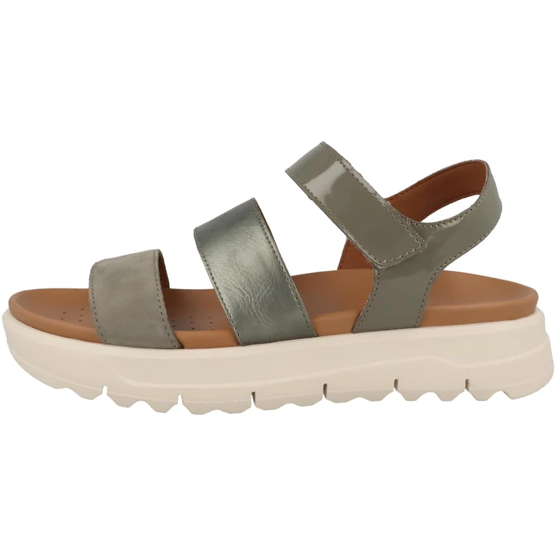 Geox Women's D Xand 2.1s B Slide Sandal, Sage Dk Green, 2.5 UK