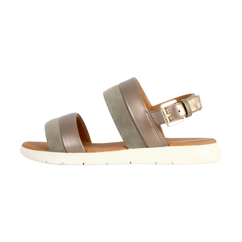 Geox Women's D Dandra A Slide Sandal, Dk Beige Sage, 12 UK