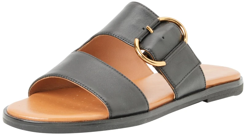 Geox Women's D Naileen A Flat Sandal, black, 5 UK