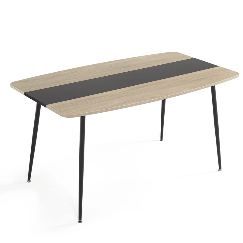 Mondeer Dining Table, Kitchen Table with Adjustable Pads Modern for 4-6 Persons, Suitable for Dining Kitchen Living Room, W150 x H76.5 x D85 cm, Oak