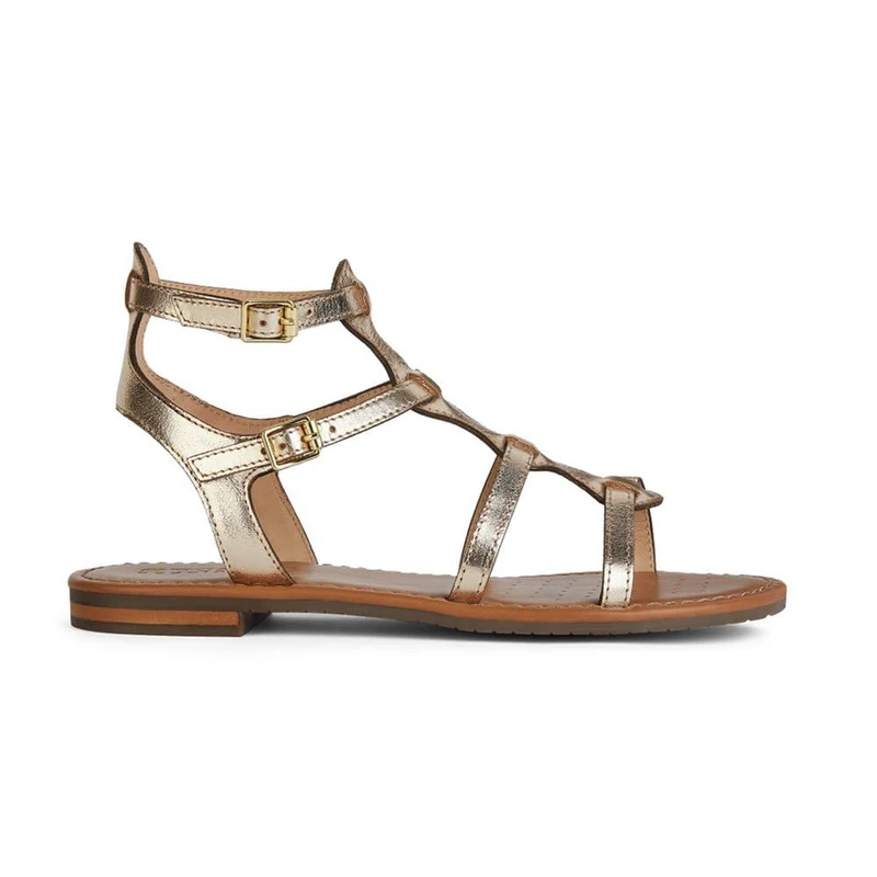 Geox Women's D Sozy S BFlat Sandal, gold, 6 UK