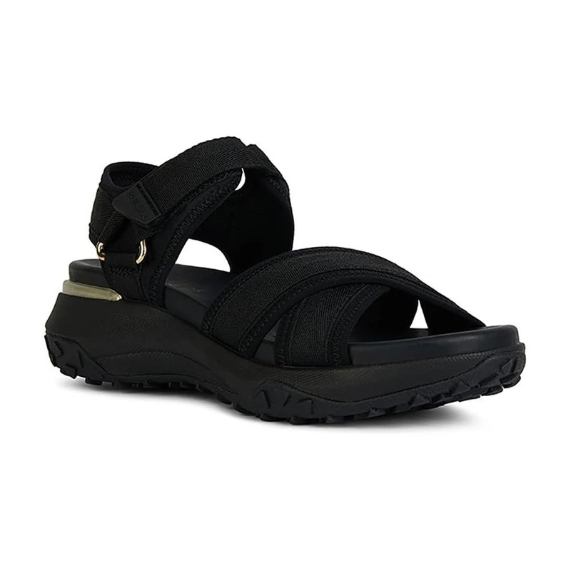 Geox Girls' D Sorapis + Grip A Sport Sandal, black, 6.5 UK