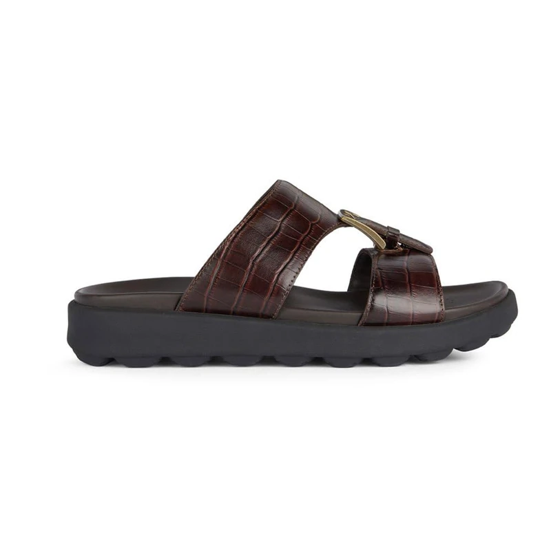 Geox Men's U Spherica Ec6 D Slide Sandal, dark brown, 9 UK