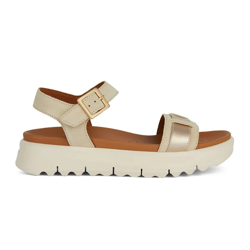 Geox Girls' D Xand 2.1s A Sandals, Sand Lt Gold, 6 UK