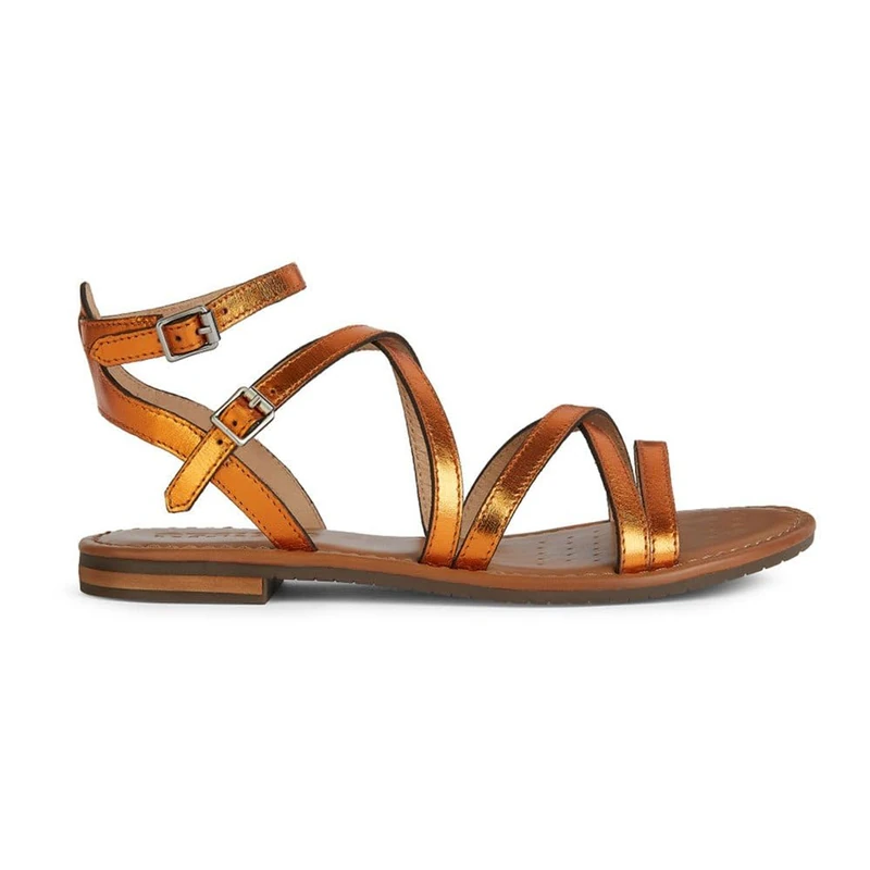 Geox Girls' D Sozy S GFlat Sandal, orange, 2.5 UK