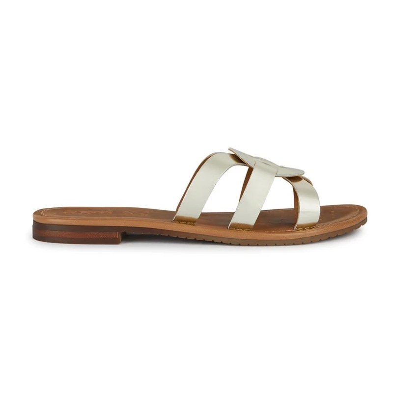 Geox Girls' D Sozy S U Flat Sandal, Gold, 4 UK