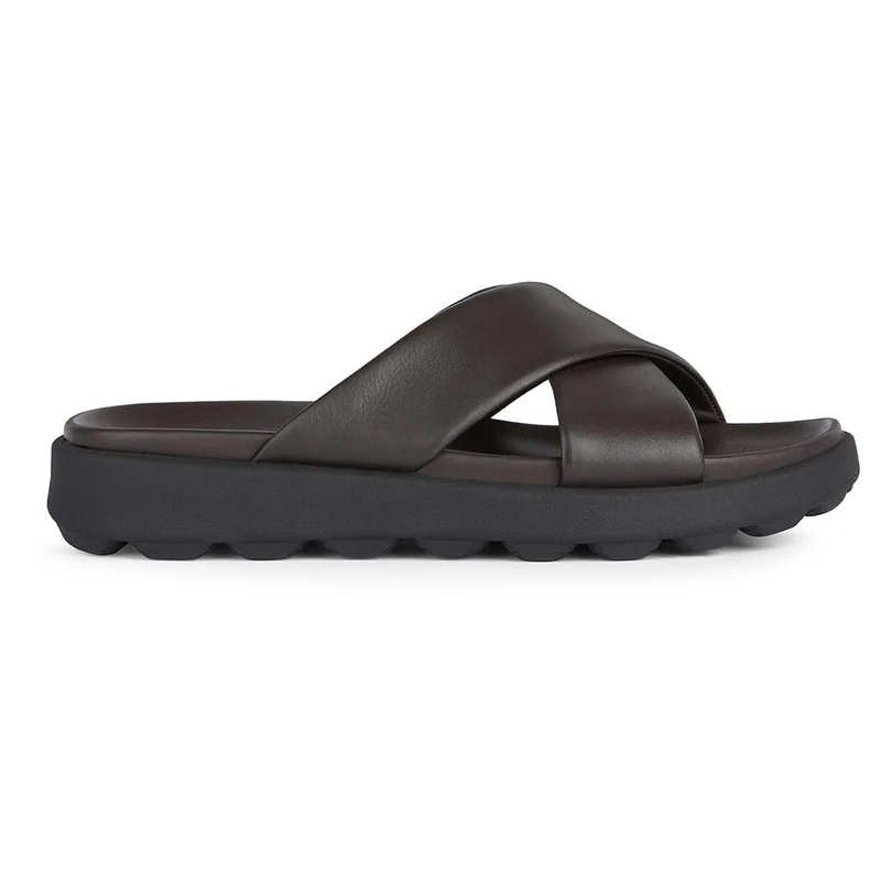 Geox Men's U Spherica Ec6 B Slide Sandal, Dark Brown, 6.5 UK