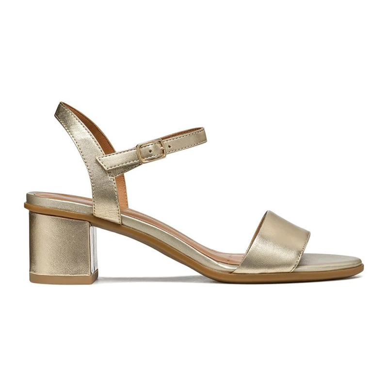 Geox Women's D Aurely 50 B Heeled Sandal, Gold, 2.5 UK