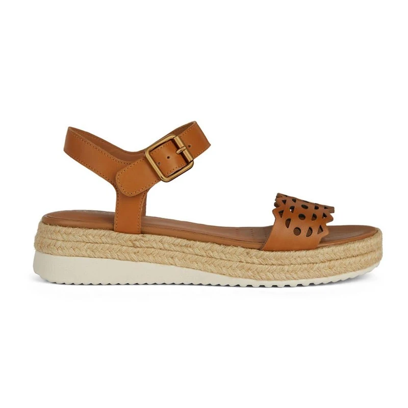 Geox Women's D Eolie A Wedge Sandal, Cognac, 5 UK - Image 1