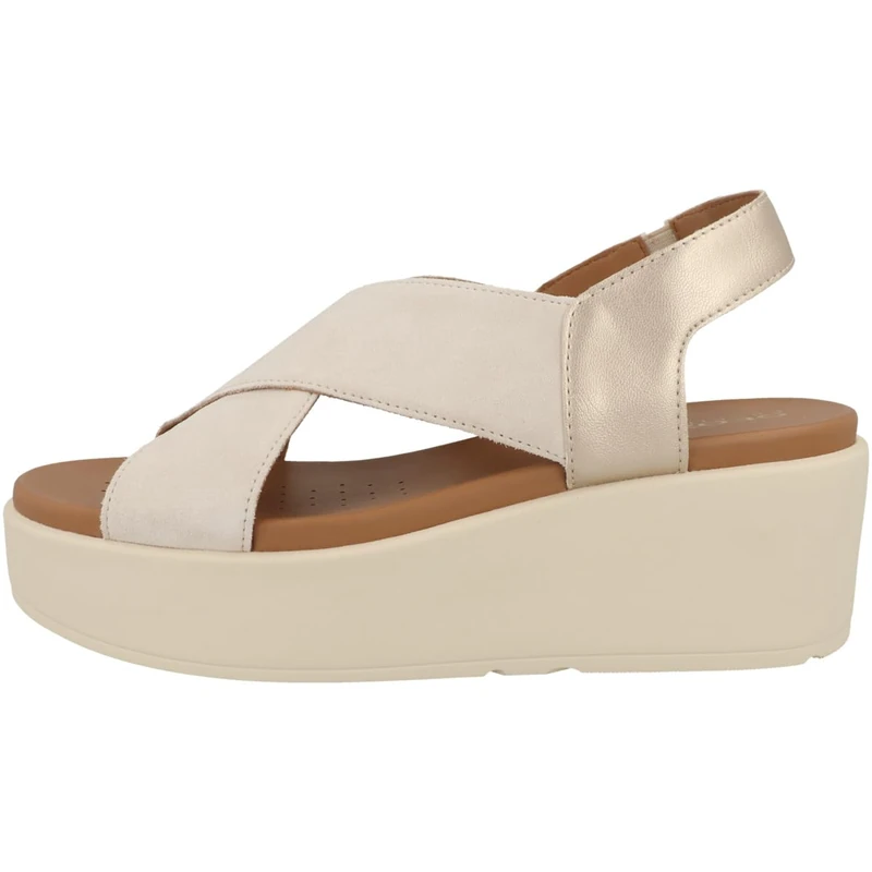 Geox Girls D Xand 2.2s B Wedge Sandal, Lt Sand Lt Gold, 6 UK