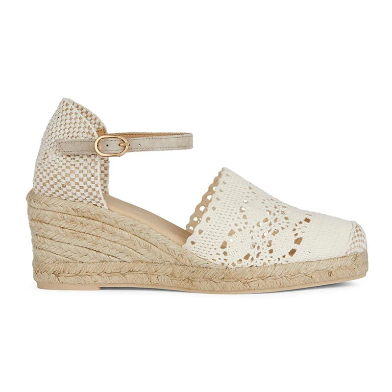 Geox Women's D Gelsa Low B Wedge Sandal, LT Taupe, 41 EU, Lt Taupe, 7.5 UK