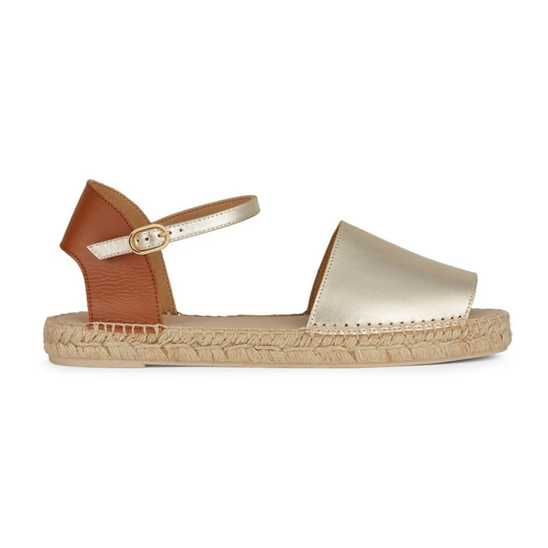 Geox Womens Lampedusa B Wedge Sandals, Gold Cognac, 1 UK - Image 1