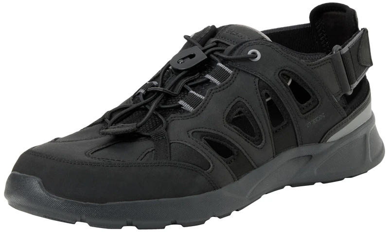 Geox Men's U Sanzio D Sports Sandal, Black, 7 UK