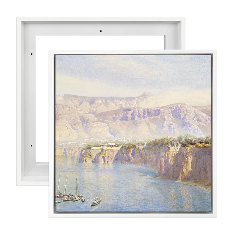 FOLKOR 12x12 Frame for Canvas Painting 0.6-0.8” Deep, 2 Pack Square Floater Frame for Canvas Prints, Floating frame for Wall Art Oil Painting Paint by Numbers Living Room Decor (White)