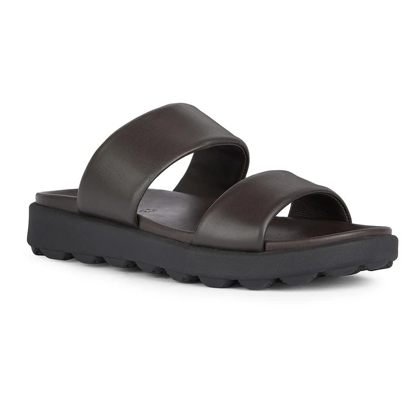 Geox Men's U Spherica Ec6 A Slide Sandal, dark brown, 10.5 UK