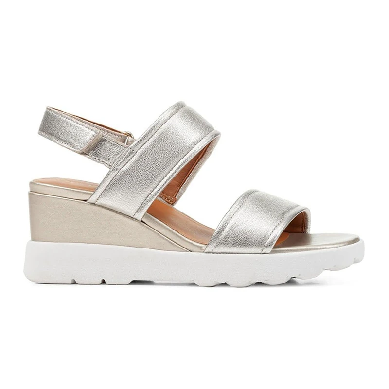 Geox Girls D Spherica Ec6 A Wedge Sandal, Gold, 7.5 UK