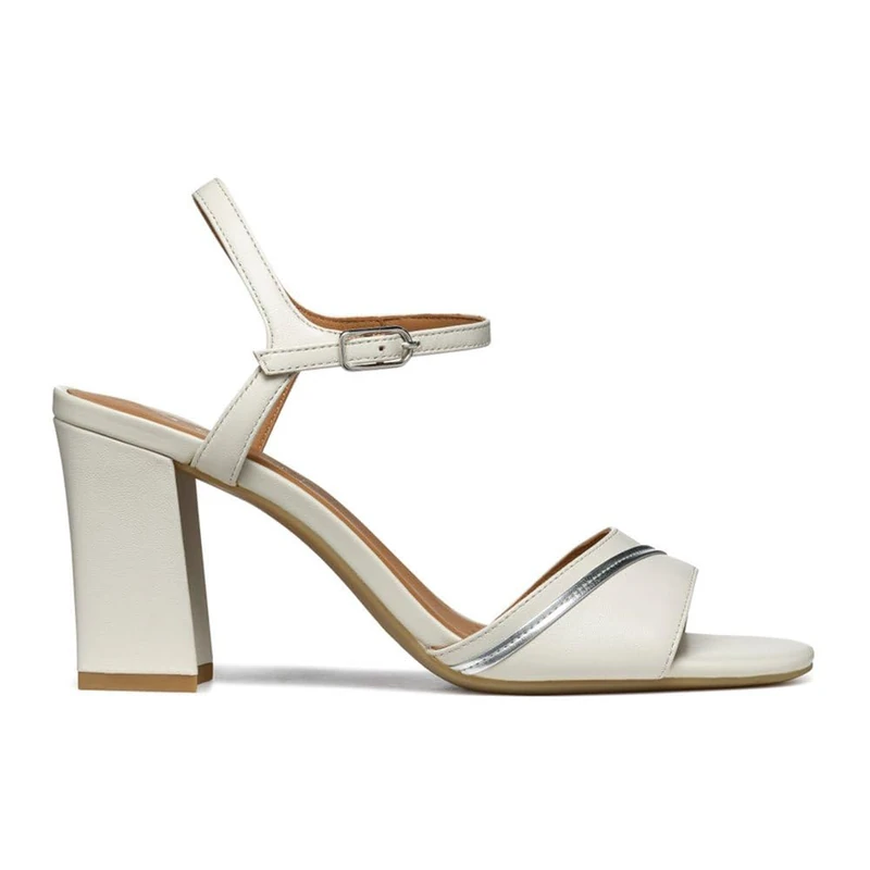 Geox Women's D New ERAKLIA 80 F Heeled Sandal, LT Sand, 39 EU, Lt Sand, 6 UK